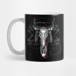 Geometric Gltich, Steer Skull Mug